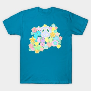 Peace Sign Flower Power Hippy Design T-Shirt